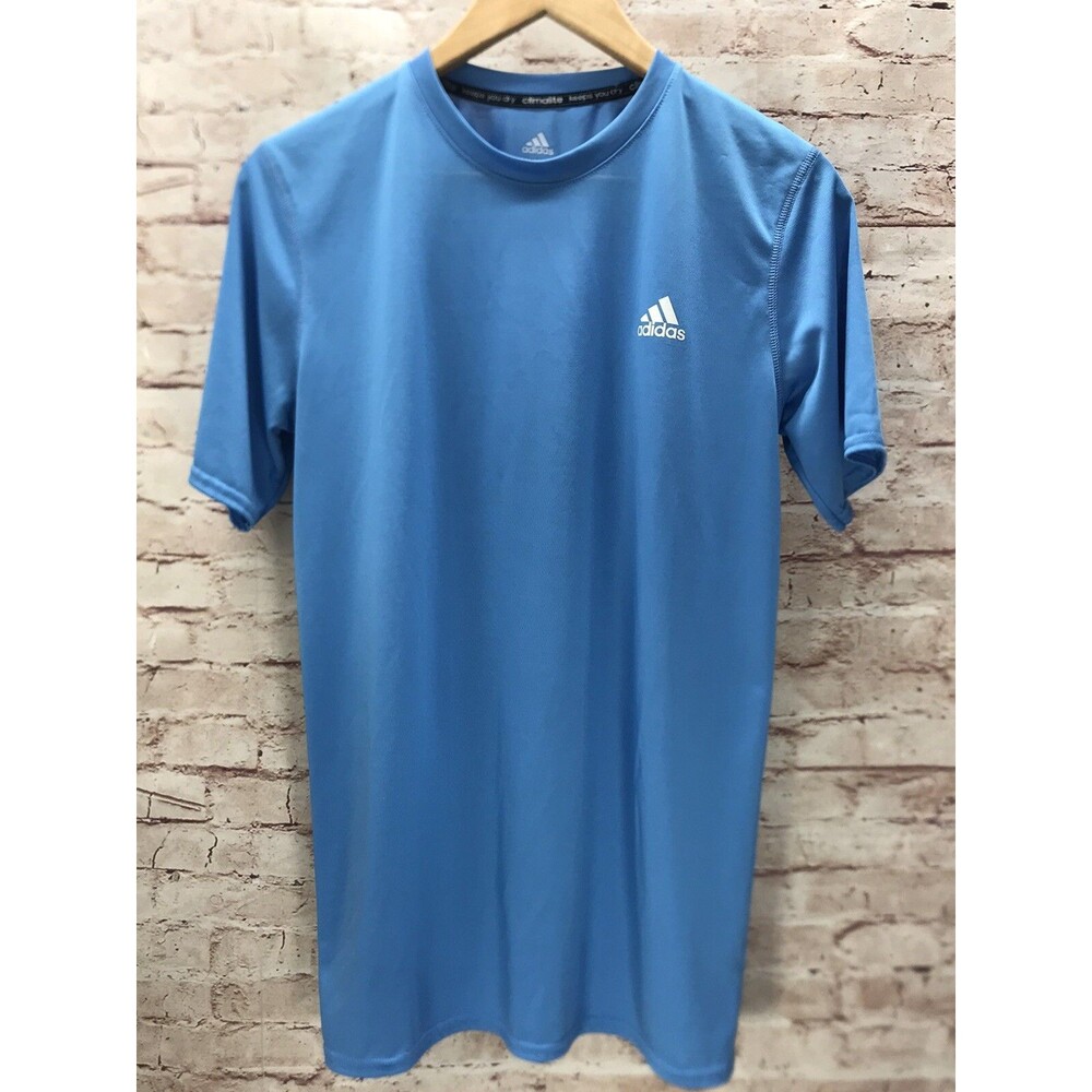 Adidas Kids Boys Athletic Top Size XL-18 Blue Climate Short Sleeve
